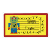 Kinder gepersonaliseerde robot boek Sticker (Voorkant)