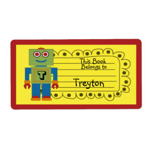 Kinder gepersonaliseerde robot boek Sticker