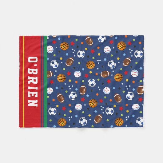 Kinder Gepersonaliseerde Rode Multi Sport Fleece G (Voorkant (Horizontaal))