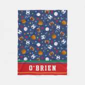 Kinder Gepersonaliseerde Rode Multi Sport Fleece G (Voorkant)