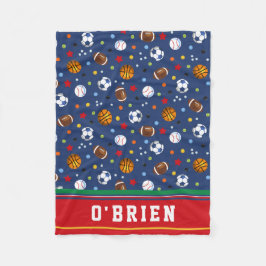 Kinder Gepersonaliseerde Rode Multi Sport Fleece G