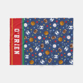 Kinder Gepersonaliseerde Rode Multi Sport Fleece G Deken (Voorkant (Horizontaal))