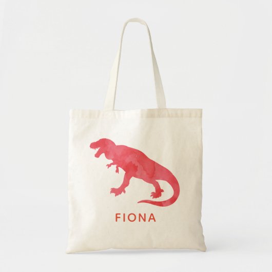 Kinder Gepersonaliseerde Rode Waterverf Dinosaur T Tote Bag (Voorkant)