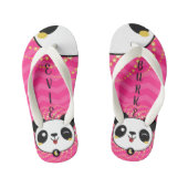 KINDER gepersonaliseerde Teenslippers (Panda Fun) (Voetbed)