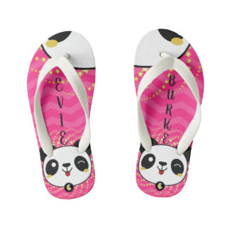 KINDER gepersonaliseerde Teenslippers (Panda Fun)