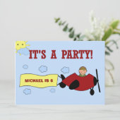 Kinder gepersonaliseerde uitnodiging voor een vlie (Staand voorkant)