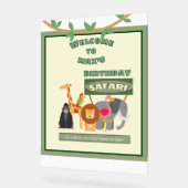 Kinder gepersonaliseerde verjaardagsafari welkomst acryl bord (Hoek)