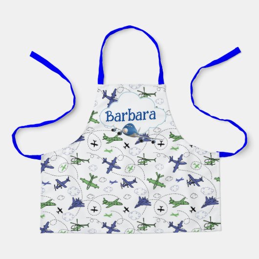 Kinder gepersonaliseerde vliegtuig schort (Voorkant)