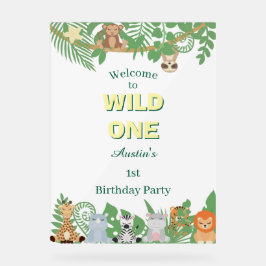 Kinder gepersonaliseerde Wild One Birthday Welcome Acryl Bord