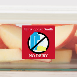 Kinder gepersonaliseerde zuivelallergiesymbool No  Labels
