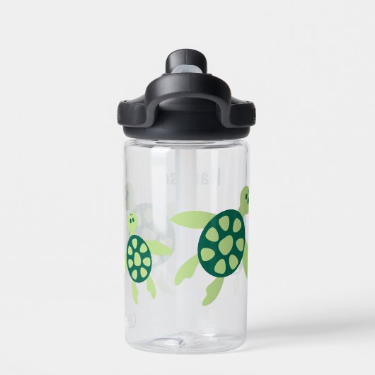 Kinder gepersonaliseerde zwemschildpadden waterfles (Achterkant)