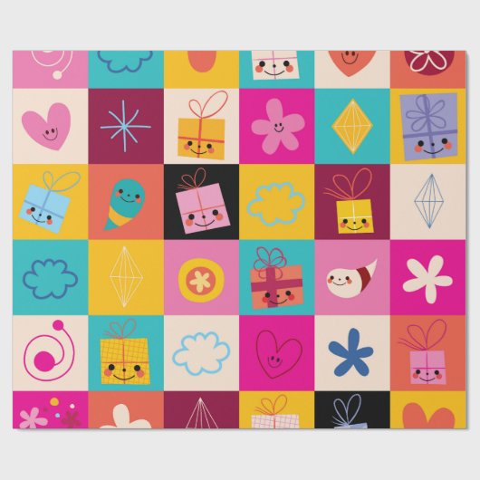 Kinder geschenkverpakking papier Naadloos patroon (Vlak)