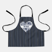 Kinder Gestreepte Custom Schort, Hart, Cook Bake B Schort (Voorkant)