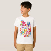 kinder getikte alfabet t-shirt (Voorkant volledig)
