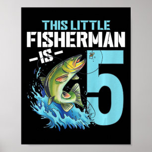Kinder Gevist Verjaardag Shirt 5 jaar oude Boy Fis Poster