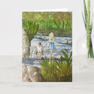 Kinder Geviste kunst Print, Kleine kunst, Volkskun Kaart
