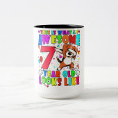 Kinder Geweldige 7 jaar oude jongens meisjes verja Tweekleurige Koffiemok (Center)