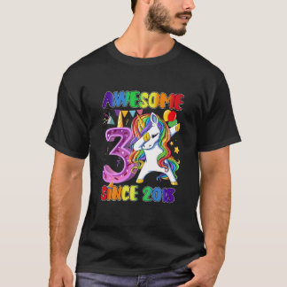 Kinder Geweldige dobbengorn sinds 2018 3x geboorte T-shirt