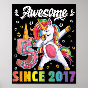 Kinder geweldige eenhoorn verjaardag 5 jaar oud G Poster