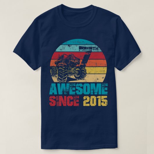 Kinder Geweldige sinds 2015 7e verjaardag Monster T-shirt (Design voorkant)