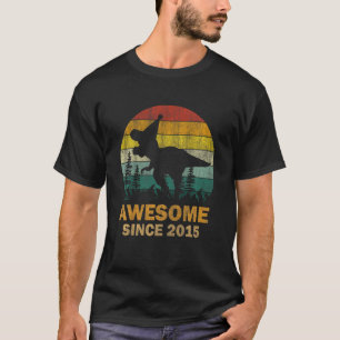 Kinder Geweldige sinds 2015 8 jaar oud dinosaurus T-shirt