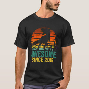 Kinder Geweldige sinds 2016 6e verjaardag Dinosaur T-shirt