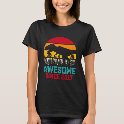 Kinder Geweldige sinds 2017 Dinosaur Rex 5 jaar ou T-shirt (Voorkant)