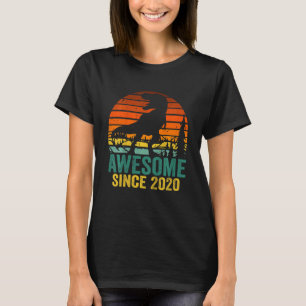 Kinder Geweldige sinds 2020 2e verjaardag Dinosaur T-shirt