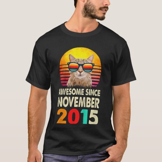 Kinder Geweldige sinds november 2015 7e geboorteda T-shirt (Voorkant)