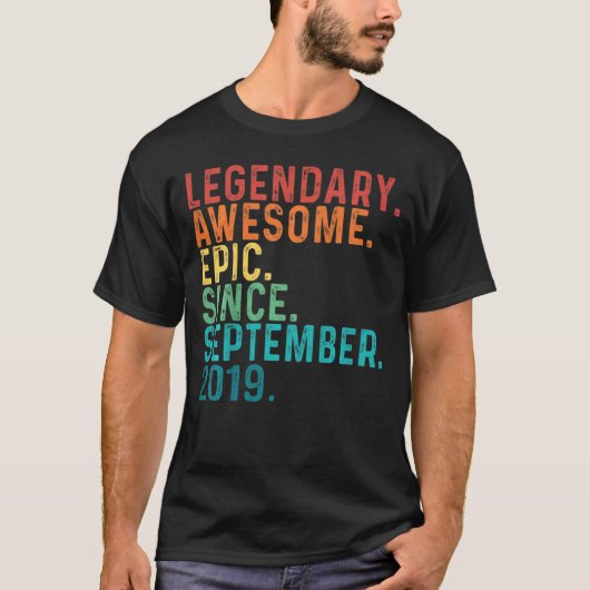 Kinder Geweldige sinds september 2019 3 jaar oud o T-shirt (Voorkant)