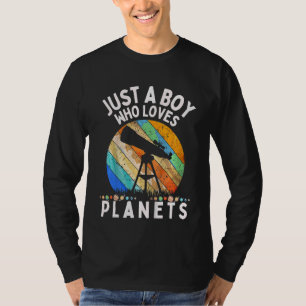 Kinder gewoon een jongen die van planeten en zonne t-shirt