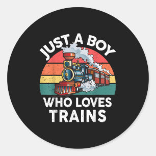 Kinder gewoon een jongen die van shirt houdt Grafi Ronde Sticker