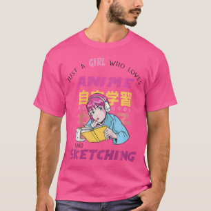 Kinder gewoon een meisje dat houdt van anime en sc t-shirt