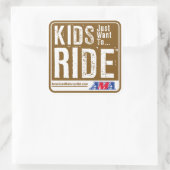 Kinder gewoon willen rijden vierkante sticker (Tas)