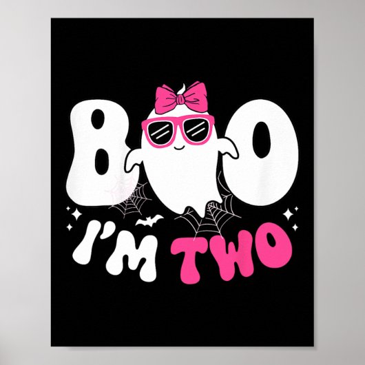 Kinder Ghost Boo Ik ben Twee 2e Verjaardag Meisje  Poster (Voorkant)