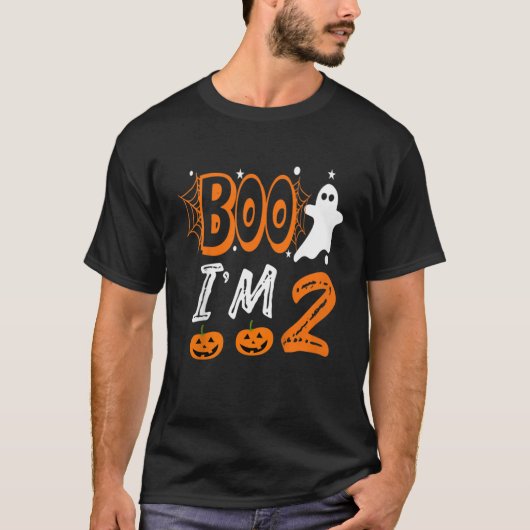 Kinder Ghost Boo Im 2 Twee-jarig Shirt Halloween (Voorkant)