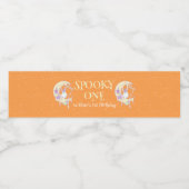 kinder Ghost Moon Spooky One Halloween 1e Verjaard Waterfles Etiket (Enkel label)