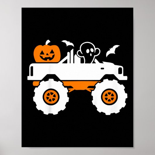 Kinder Ghost Pumpkin Riding Monster Truck Lazy Hal Poster (Voorkant)