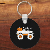 Kinder Ghost Pumpkin Riding Monster Truck Lazy Hal Sleutelhanger (Voorkant)