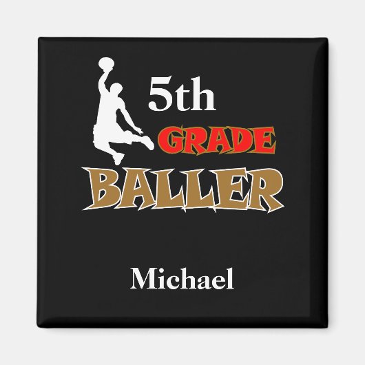 Kinder Gift School Basketbal Grade Level Magnet (Voorkant)