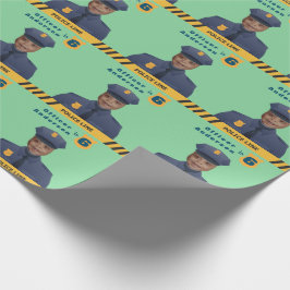 Kinder Gift Wrap Politie Verjaardag Cadeaupapier