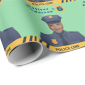 Kinder Gift Wrap Politie Verjaardag Cadeaupapier (Rol Hoek)