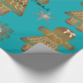 Kinder Gingerbread Girly Monogram of Bericht Cadeaupapier (Hoek)