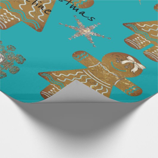 Kinder Gingerbread Girly Monogram of Bericht Cadeaupapier (Hoek)