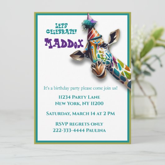 Kinder giraf verjaardag (Staand voorkant)