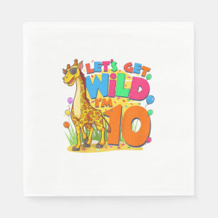 Kinder Giraffe Birthday Party 10 Year Old Boy 10th Servet