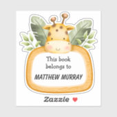 Kinder Giraffe Gepersonaliseerde Referentie Sticker (Vel)