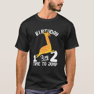 Kinder Giraffe tijd om 2e verjaardag jongen 2 2 ja T-shirt