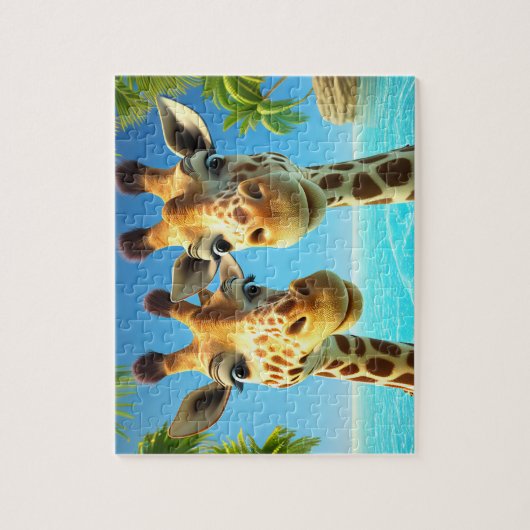 Kinder Giraffes Jigzaag Puzzle - Tropisch Legpuzzel (Verticaal)