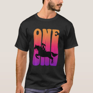 Kinder Girl Horseback Rider Ik ben 1 jaar oud Kind T-shirt
